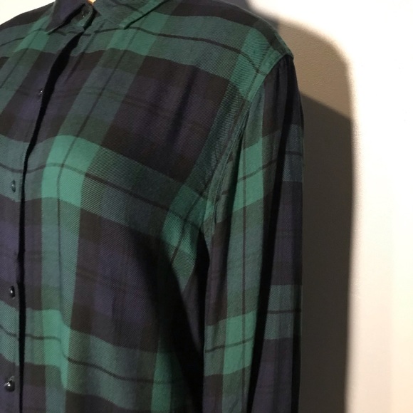 Chaps Women's Shirt Size L Plaid Collared Long Sleeve Button Down Oversized - Picture 8 of 8